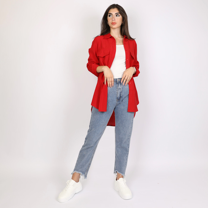 BUTTON FRONT LONG SLEEVES SHIRT