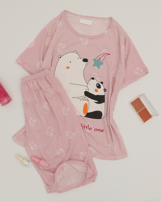 HALF SLEEVE TOP AND SHORT SLEEPWEAR PAJAMAS