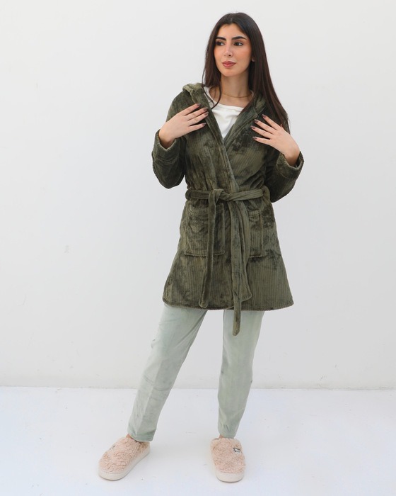 ELEGANT WINTER PAJAMA SET WITH A COZY ROBE (3 PC )