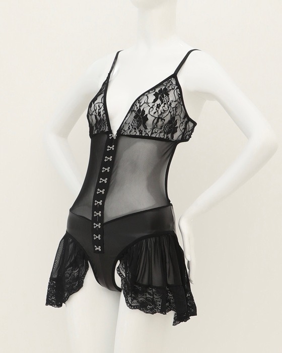 WOMEN SOLID COLOR LACE SHEER LINGERIE UNDERWEAR (1 PC)