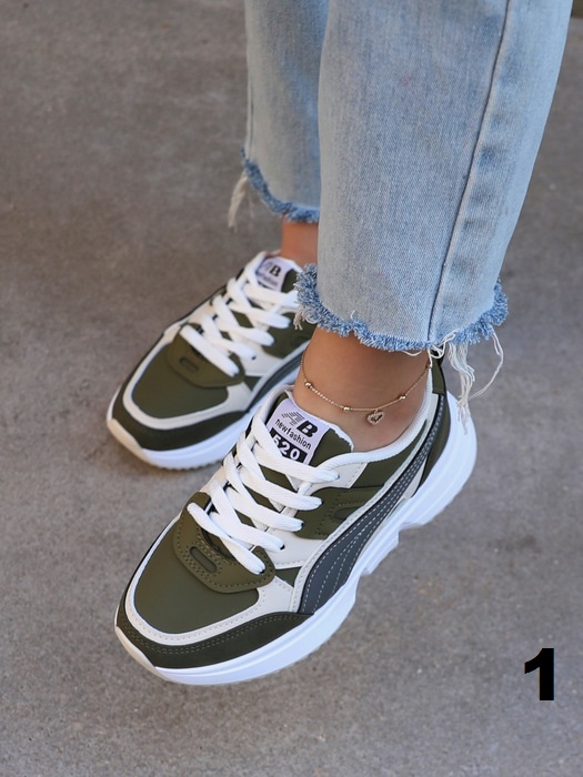 WOMEN COLORBLOCK LACE-UP FRONT SHOES