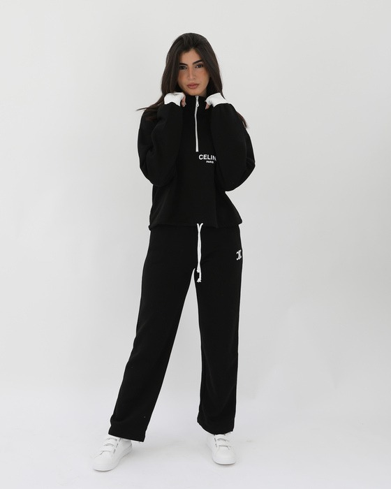 HALF ZIP DROP SHOULDER SWEATSHIRT & SWEATPANTS