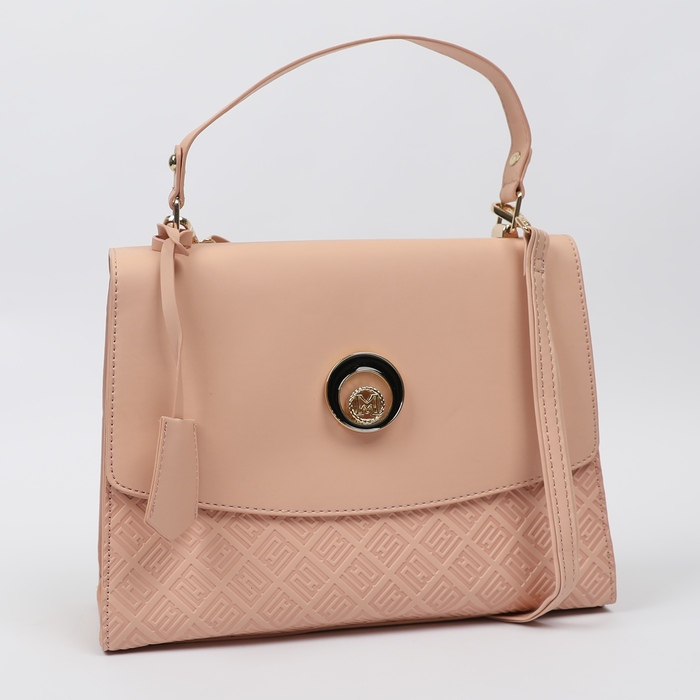 EMBOSSED PATTERN LEATHER HAND BAG