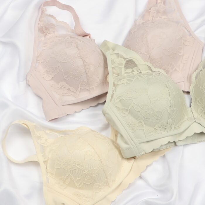 LACE FLORAL MESH DETAIL BREAST FEEDING BRA