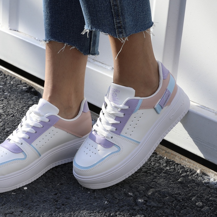 HIGH SIDE PU LEATHER WALKING SNEAKERS