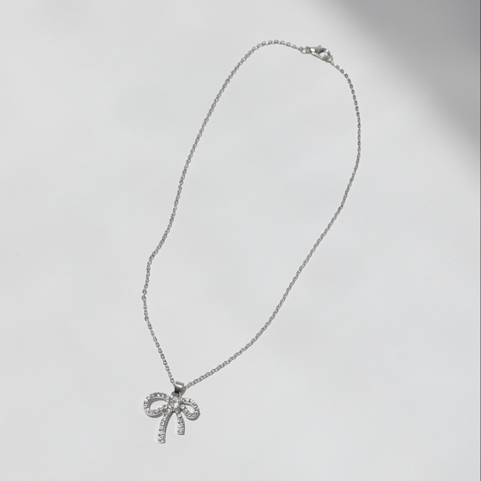 RIBBON RHINESTONE NECKLACE