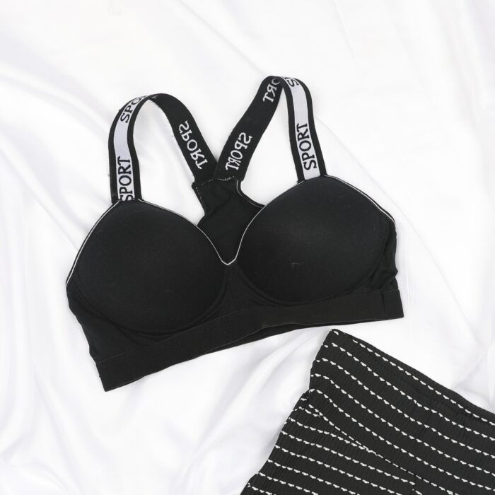 LETTER PRINTED SPORTY BRA