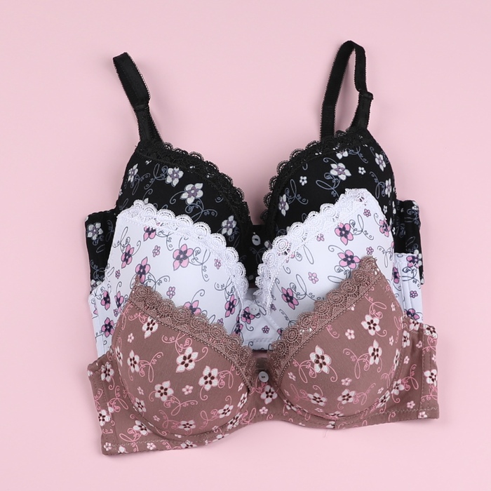 FLORAL PRINT STRAP BRA