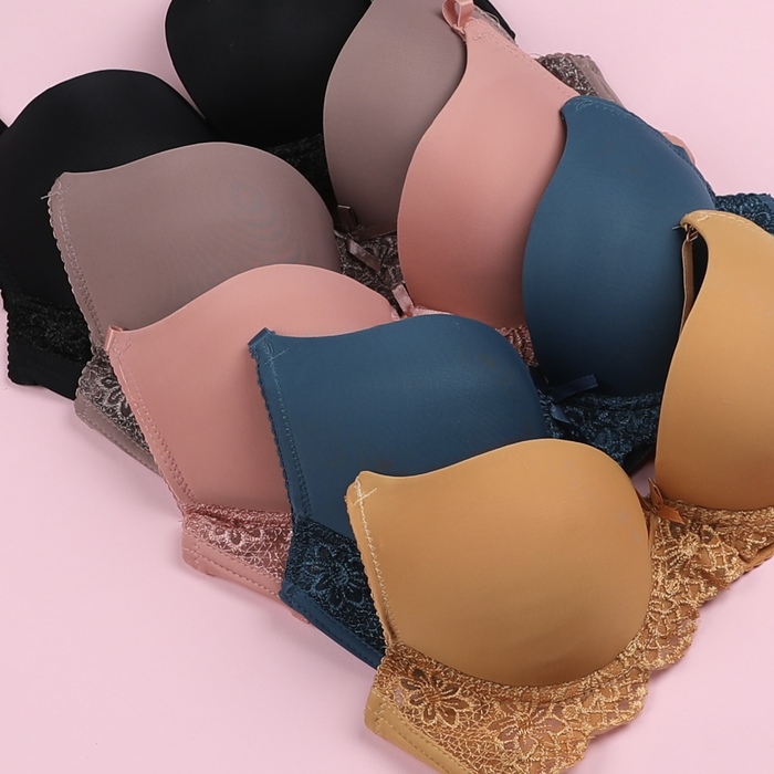 FLORAL LACE BASE THIN STRIPS BRA