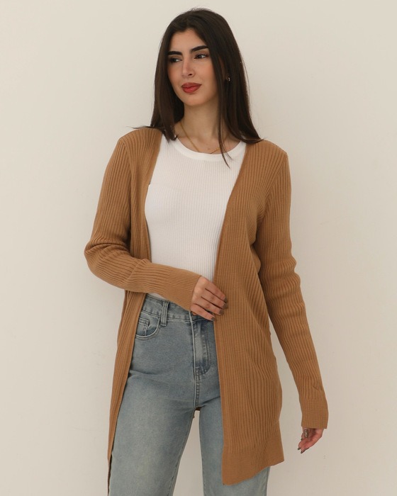 SIMPLE LONG SLEEVES KNIT COAT