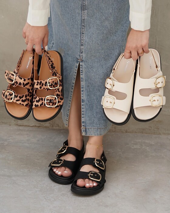 DISTINCTIVE SANDAL WITH DOUBLE FRONT STRAPS
