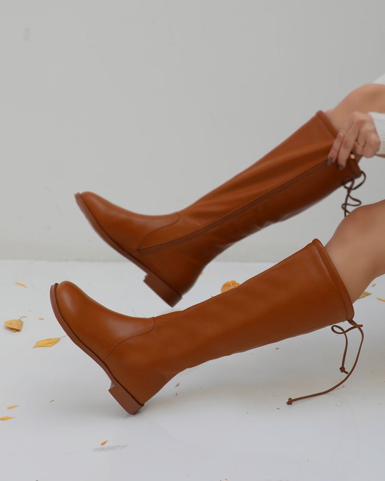 WOMEN FASHION FLAT BOOTS WITH SIDE ZIPPER