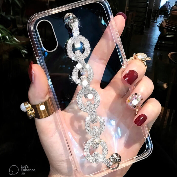 RHINESTONE CHAIN DECOR IPHONE CASE