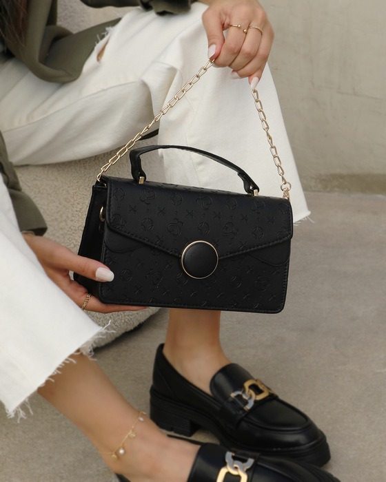 SOLID COLOR SQUARE WITH STRAP WOMEN HANDBAG