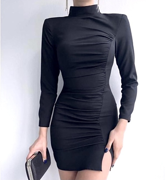 MOCK NECK MINI DRESS