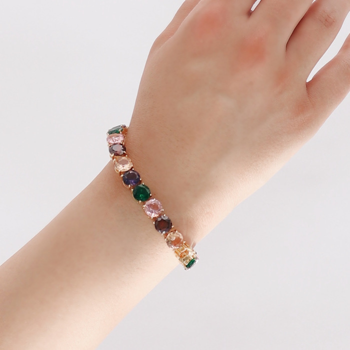 COLORED STONE TENNIS BRACELET