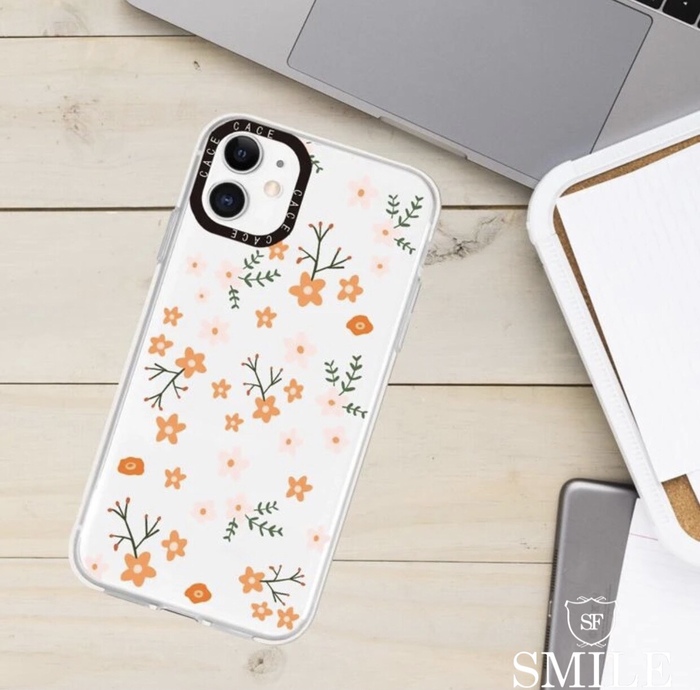FLOWER PATTERN CLEAR PHONE CASE