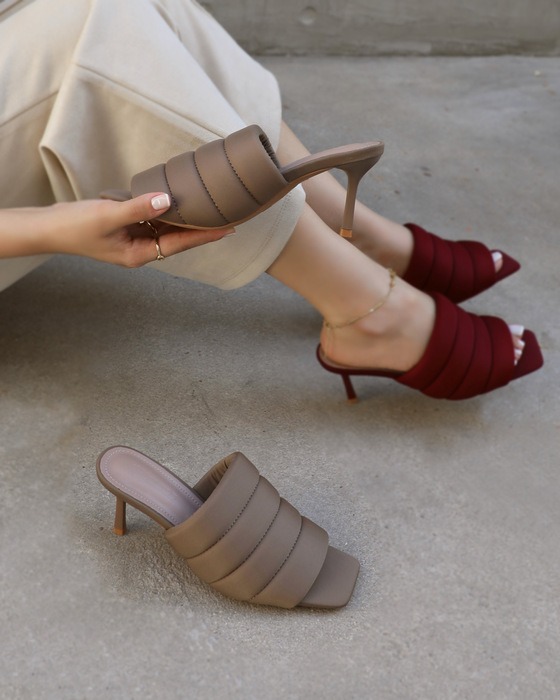 QUILTED HEEL MULES