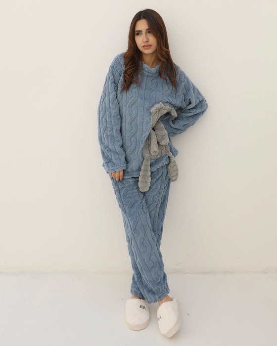 WOMEN CASUAL SOLID COLOR PAJAMA SET