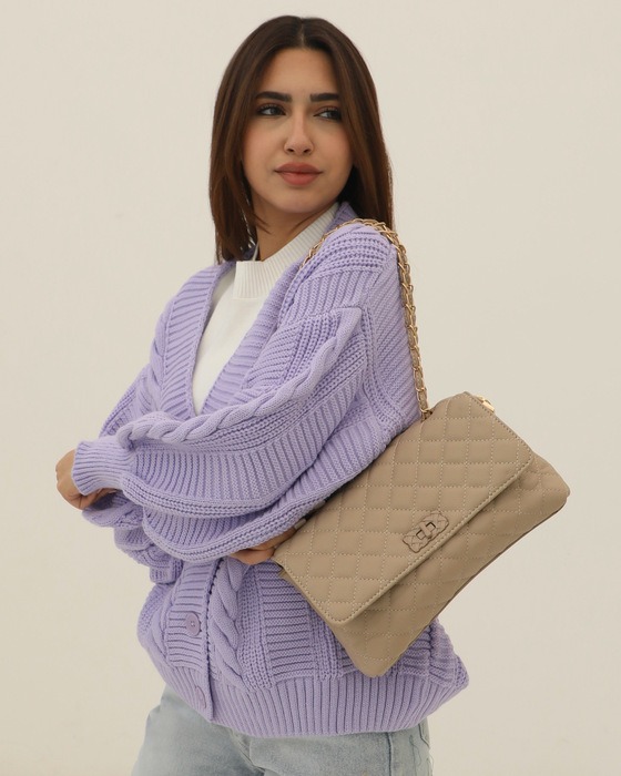 EMBOSSED CROSSBODY BAG WITH CHAIN FOR WOMEN