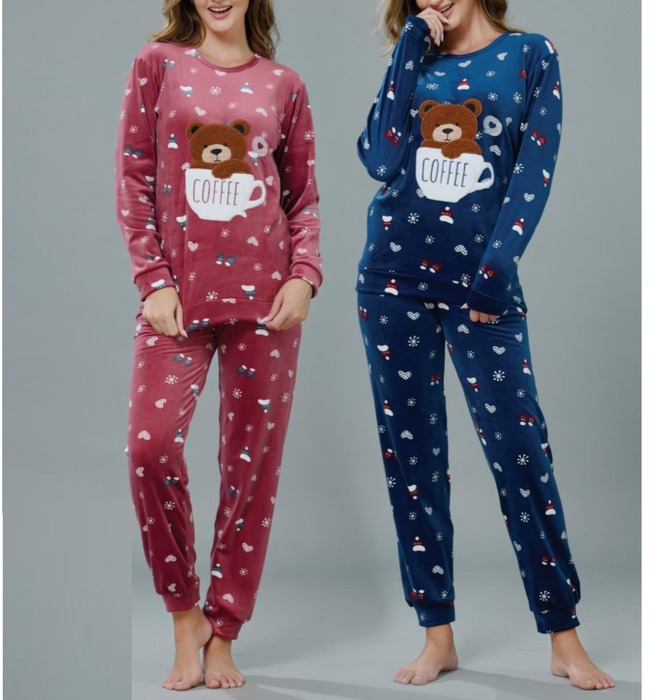 WOMEN CARTOON BEAR PATTERN PJ SET