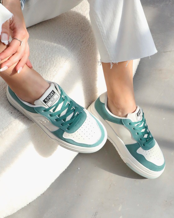 SPORT COLORBLOCK LACE-UP FRONT SNEAKERS