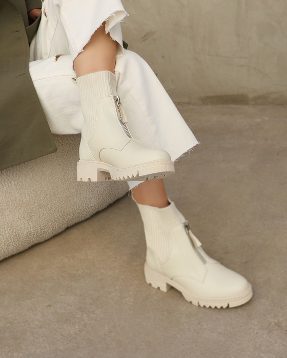 ZIP-FRONT ANKLE BOOTS