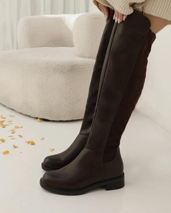 AUTUMN AND WINTER CLASSIC LOW-HEEL OVER-THE-KNEE BOOTS