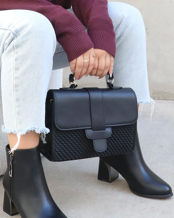 TRENDY CLASSIC PRINT SQUARE , TOP HANDLE BAG