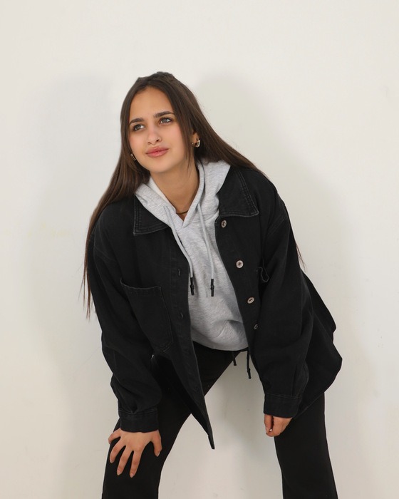 BUTTON DROP SHOULDER DENIM JACKET