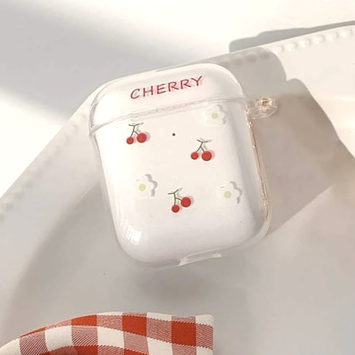 CHERRY PATTERN CASE COMPATIBLE WITH AIRPODS