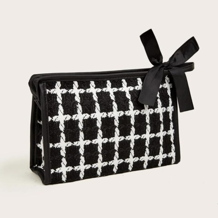 PLAID PATTERN MAKEUP BAG‏‏
