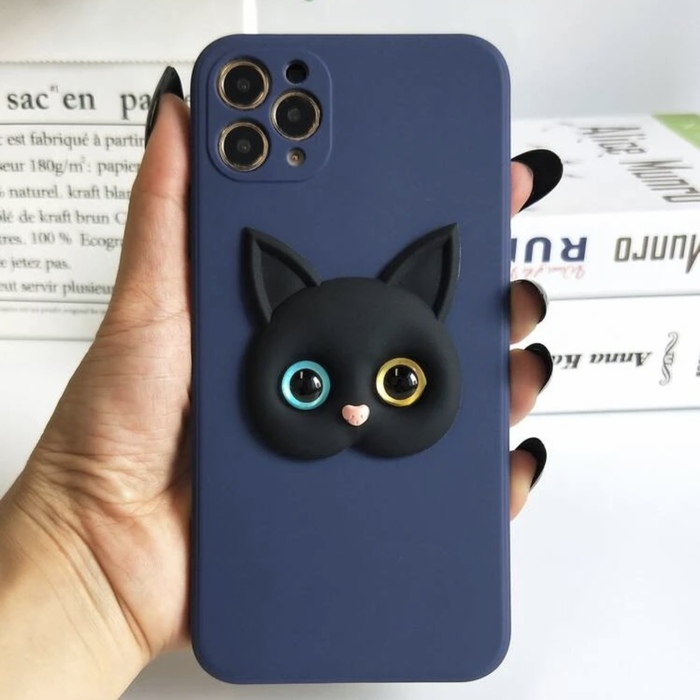 CARTOON CAT DECOR IPHONE CASE
