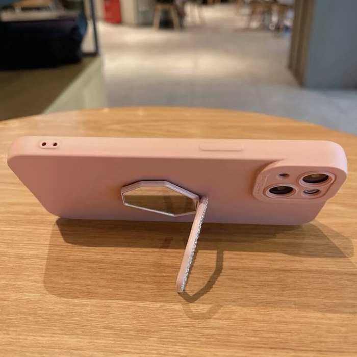 PLAIN PHONE CASE WITH MIRROR & RING HOLDER‏‏