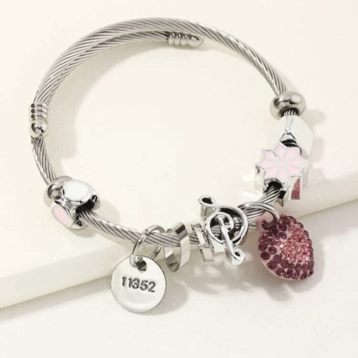 STAR AND HEART CHARM BANGLE