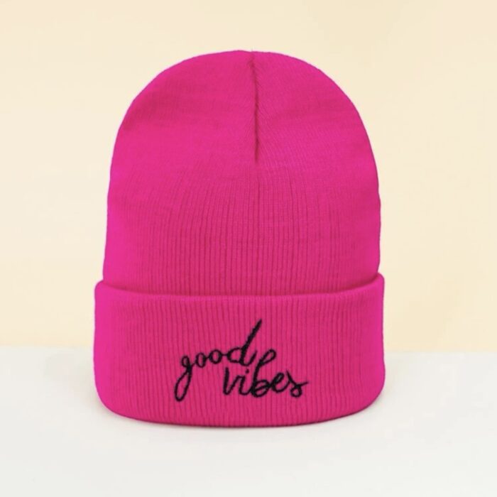 LETTERS PRINTED KNITTED BEANIE