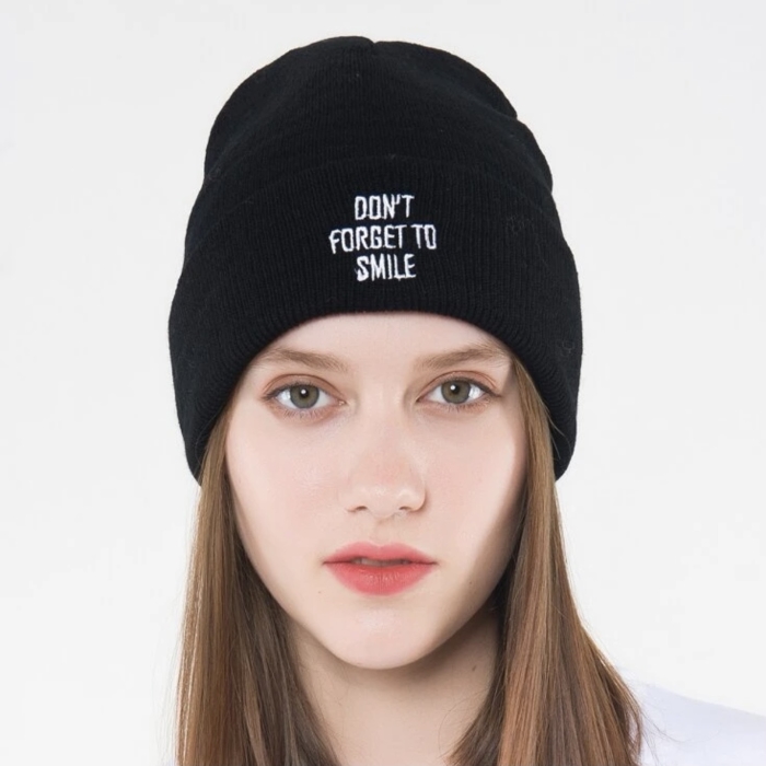 KNITTED LETTERS BEANIE