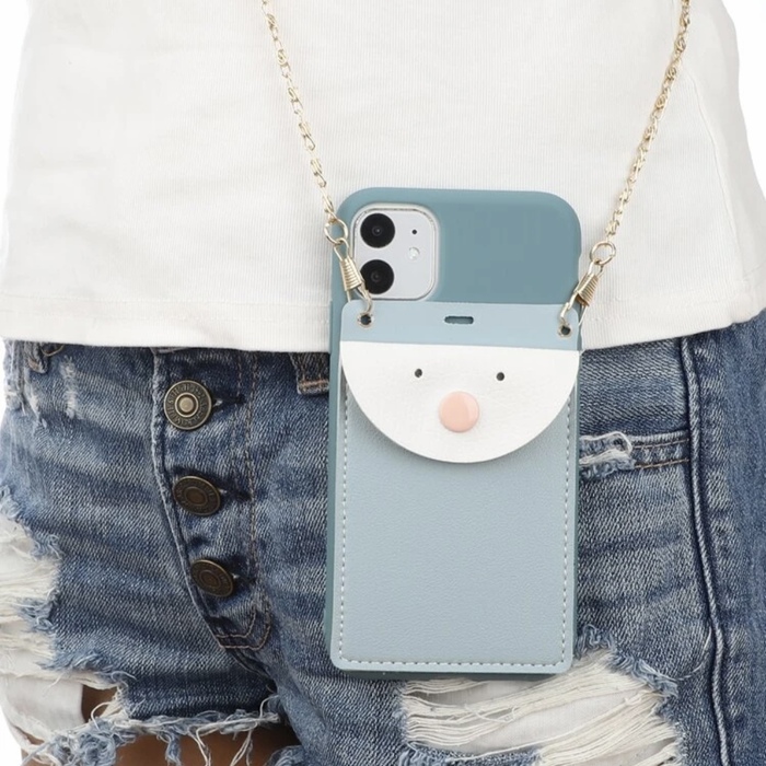 1PC CHAIN DETAIL WALLET IPHONE CASE