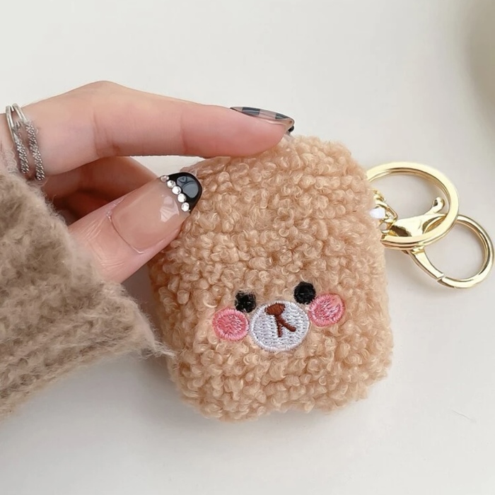 CARTOON BEAR PLUSH CASE COMPATIBLE WITH AIRPODS