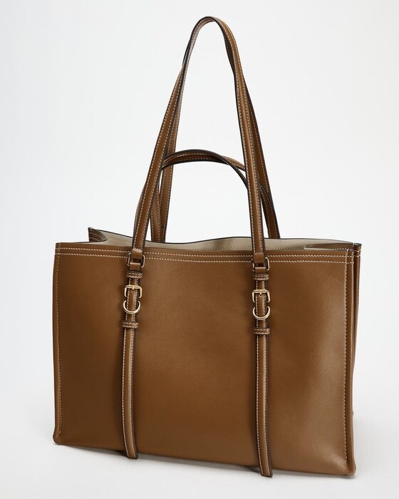 DOUBLE BUCKLE ELEGANT TOP HANDEL TOTE BAG