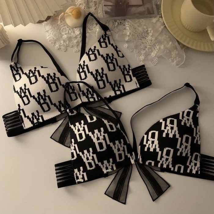 GRAPHIC RIBBON PUSH UP BRA