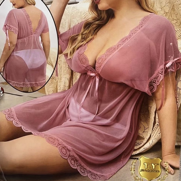 LACE NIGHT DRESS (2PC)