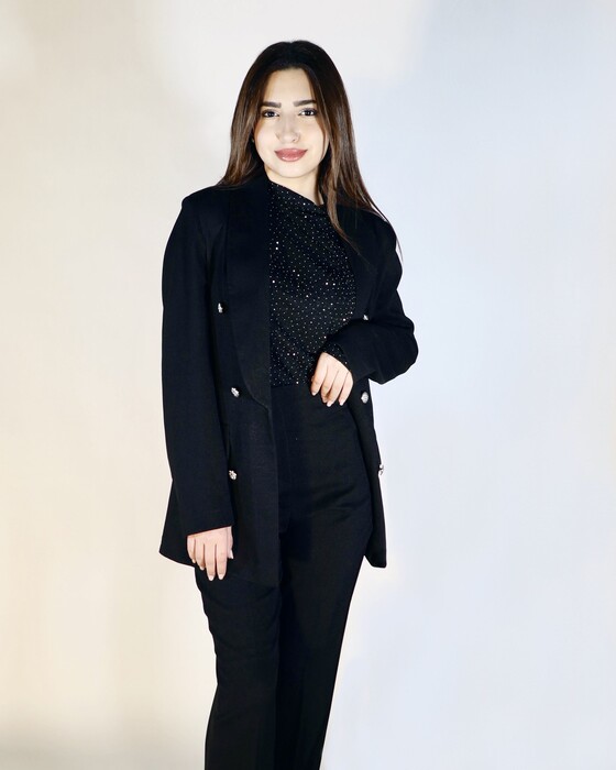 SHINY ROUND NECK LONG SLEEVE BLOUSE